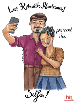 Carte humour Les retraités modernes et les selfies